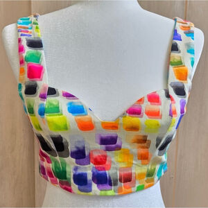 Alexis Multicolor Geometric Crop Top